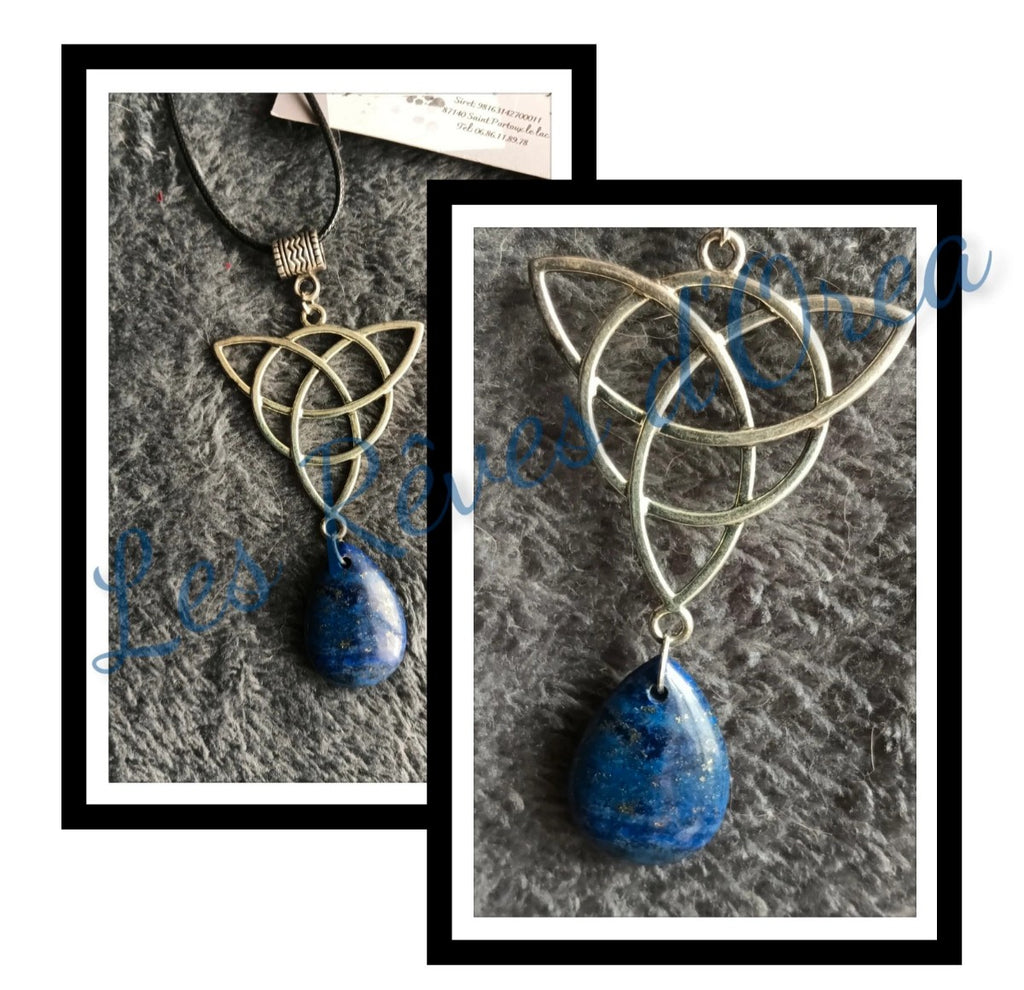 🌙 Collier du Savoir Voilé 🌙
Triskèle ancien & Lapis-Lazuli des Veilleuses